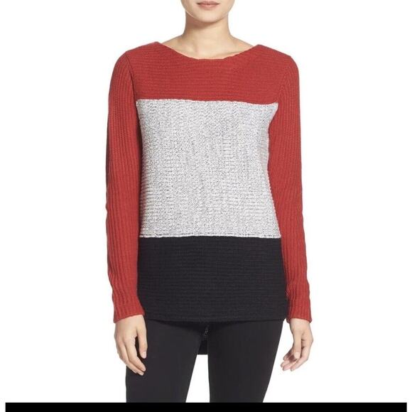 trouve sweater Color Block Red Black And Gray - Picture 2 of 7